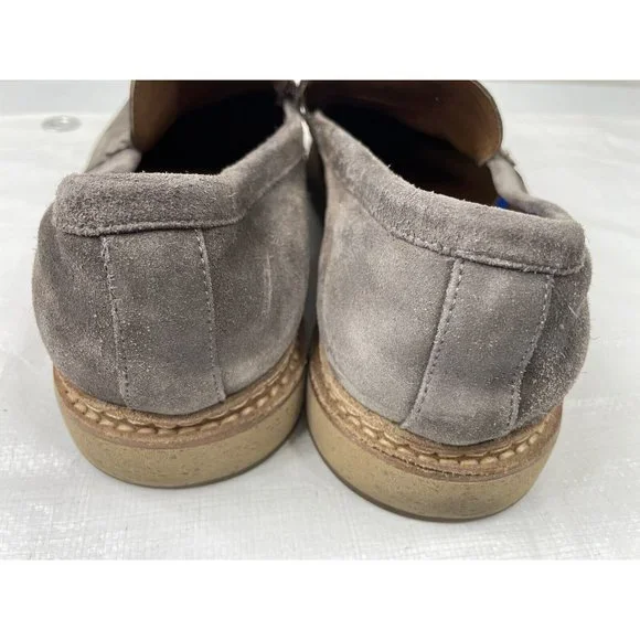 J&M 1850 Men's Grey Suede Loafers Size 10